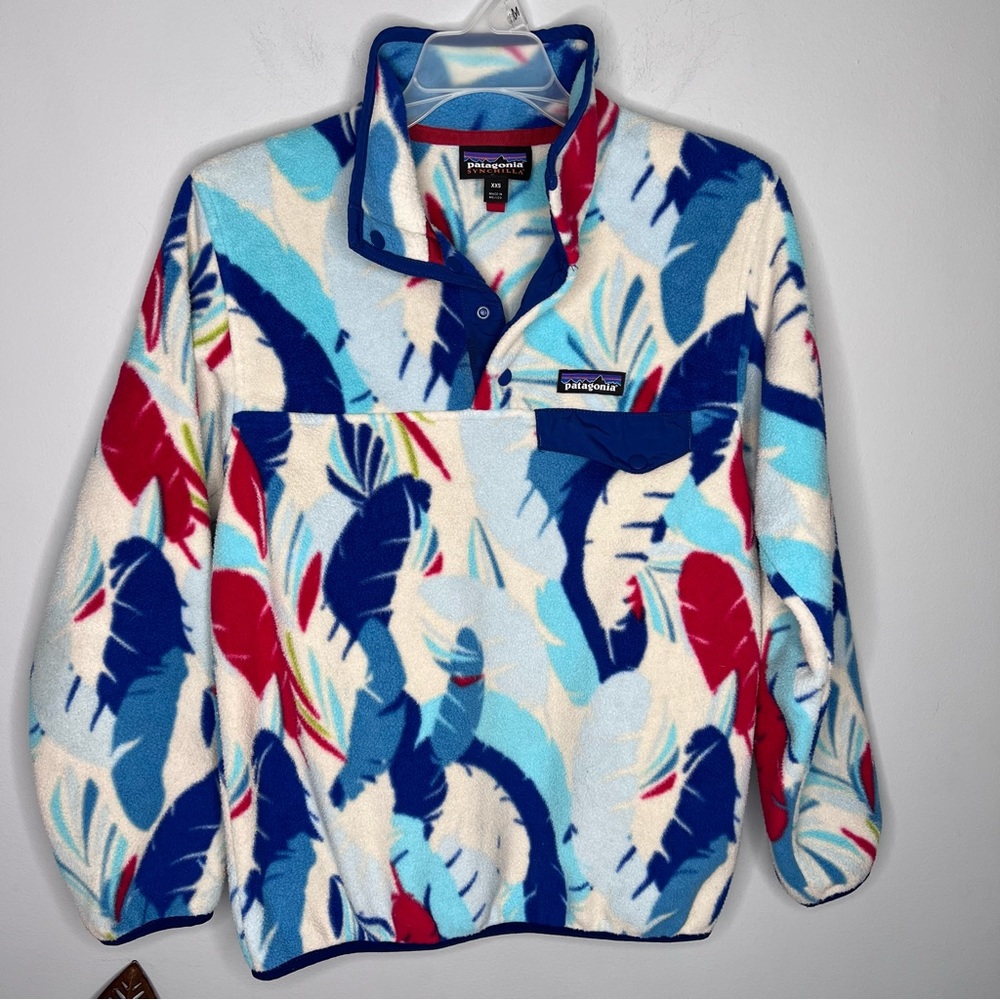 Patagonia Synchilla Fleece Feather Dance Channel Blue Vintage